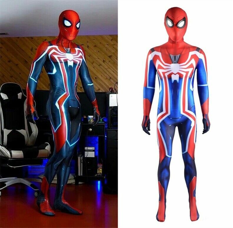 New Velocity Spider-Man Jumpsuit Spiderman Cosplay Costume Halloween Adult/Kids