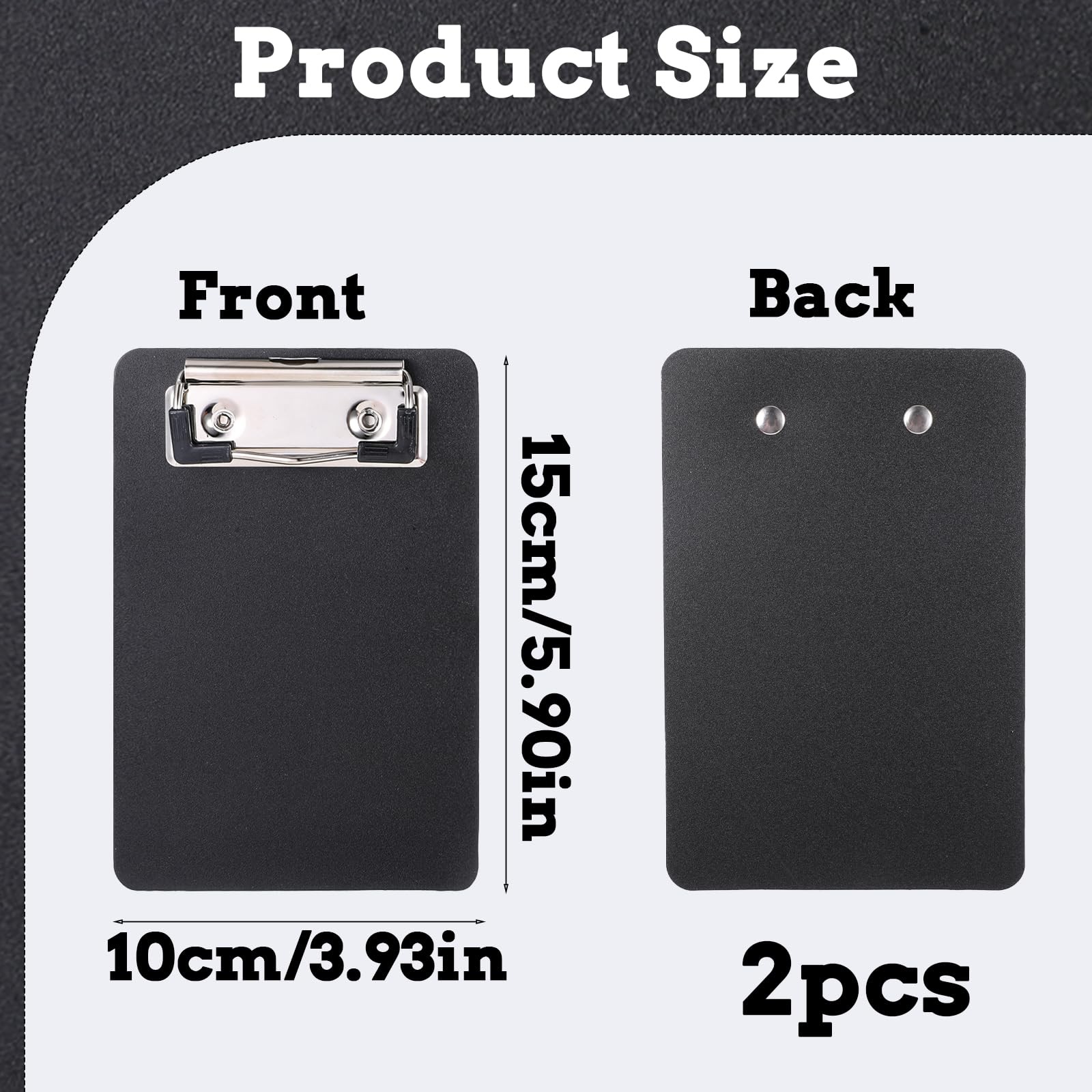 2 Pack Mini Clipboards 4" X 6" Small Clipboards Travel Memo Clipboard Black M...