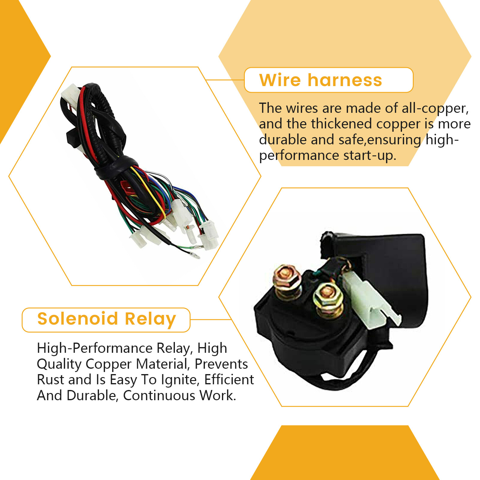 CDI Complete Wiring Harness Kit for 125cc ATV Quad 4 Wheeler Dirt Bike 110cc