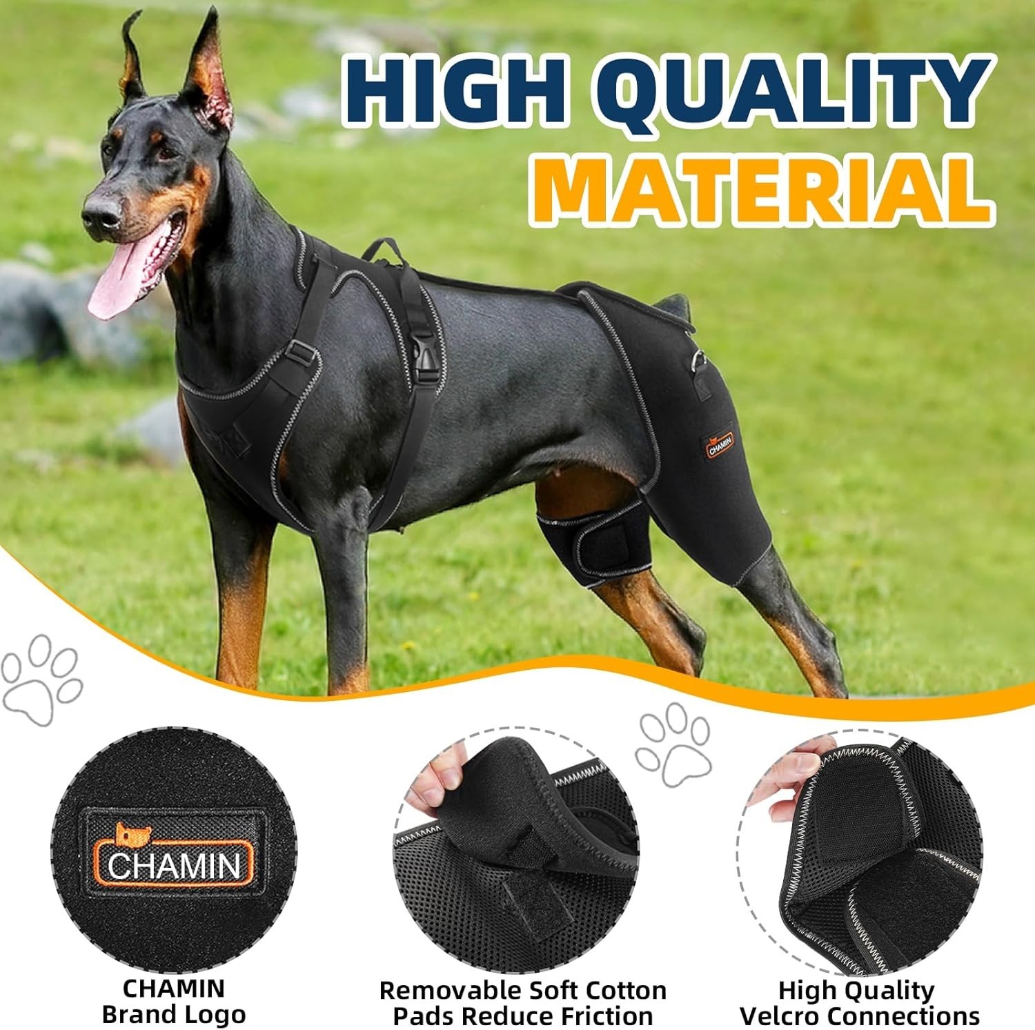 CHAMIN Dog Hip Brace With Back Handheld Design For Hip Dysplasia L - Open Box