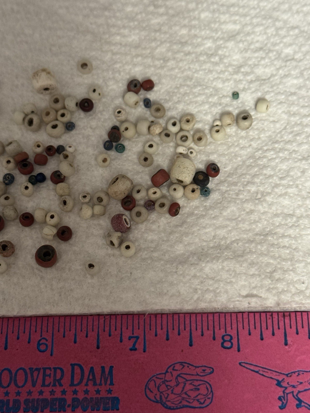 LOT OF 106 ANTIQUE CALIFORNIA TRADE BEADS FOUND BETWEEN AUBURN & PLACERVILLE