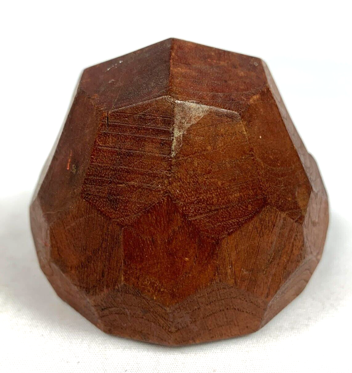 Daruma Wood Carving Boxwood Vintage Japan Artist Signed