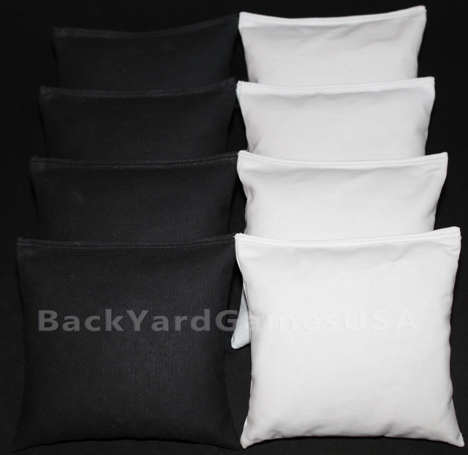CORNHOLE BEAN BAGS Black & White 8 ACA Regulation Corn Hole Game Toss Bags