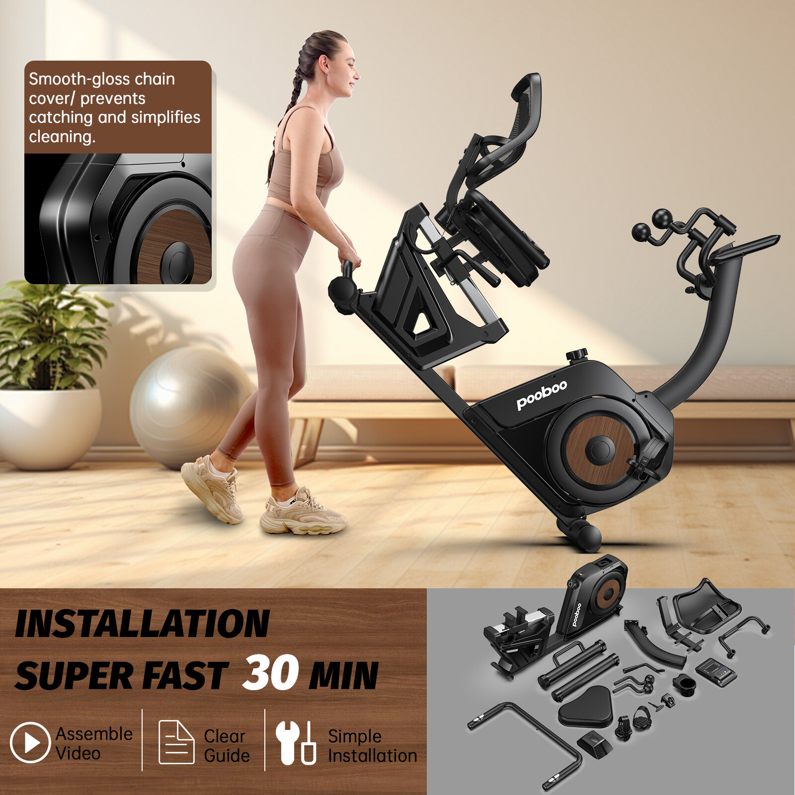 Magnetic Recumbent Exercise Bike, Stationary Bikes for Home with Arm Exerciser