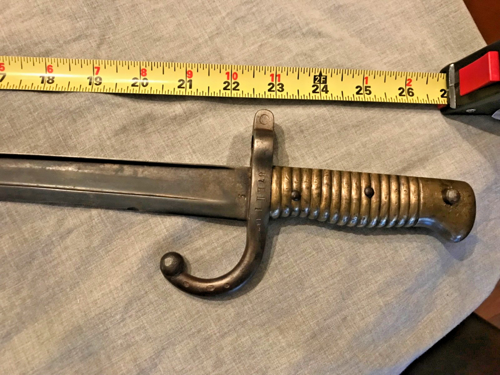 French Model 1866 Chassepot Yataghan Sword Bayonet Dated 1870