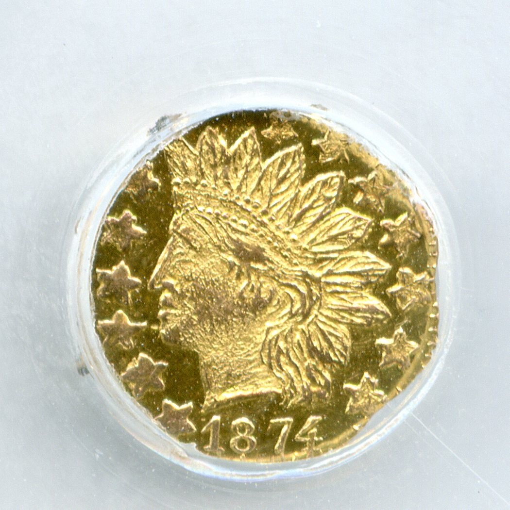 1875 G25C California Fractional Gold / NGC Unc(PL) BG-795 ERROR