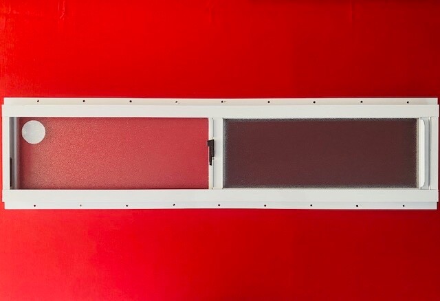 Mobile Home Window. 36" x 8" White Aluminum Slider Obscured Glass
