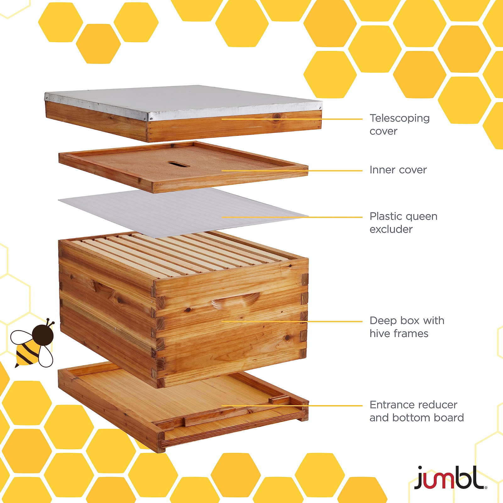 Jumbl 30 Pcs Complete Bee Keeping Starter Kit W/Suit, Sheets & More - Wax Coated