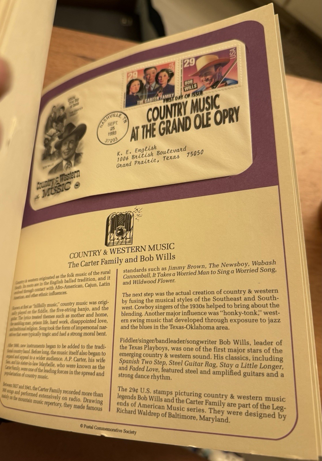 Postal Commemorative Society Binder U.S. First Day Covers 1993-1996 212 Covers