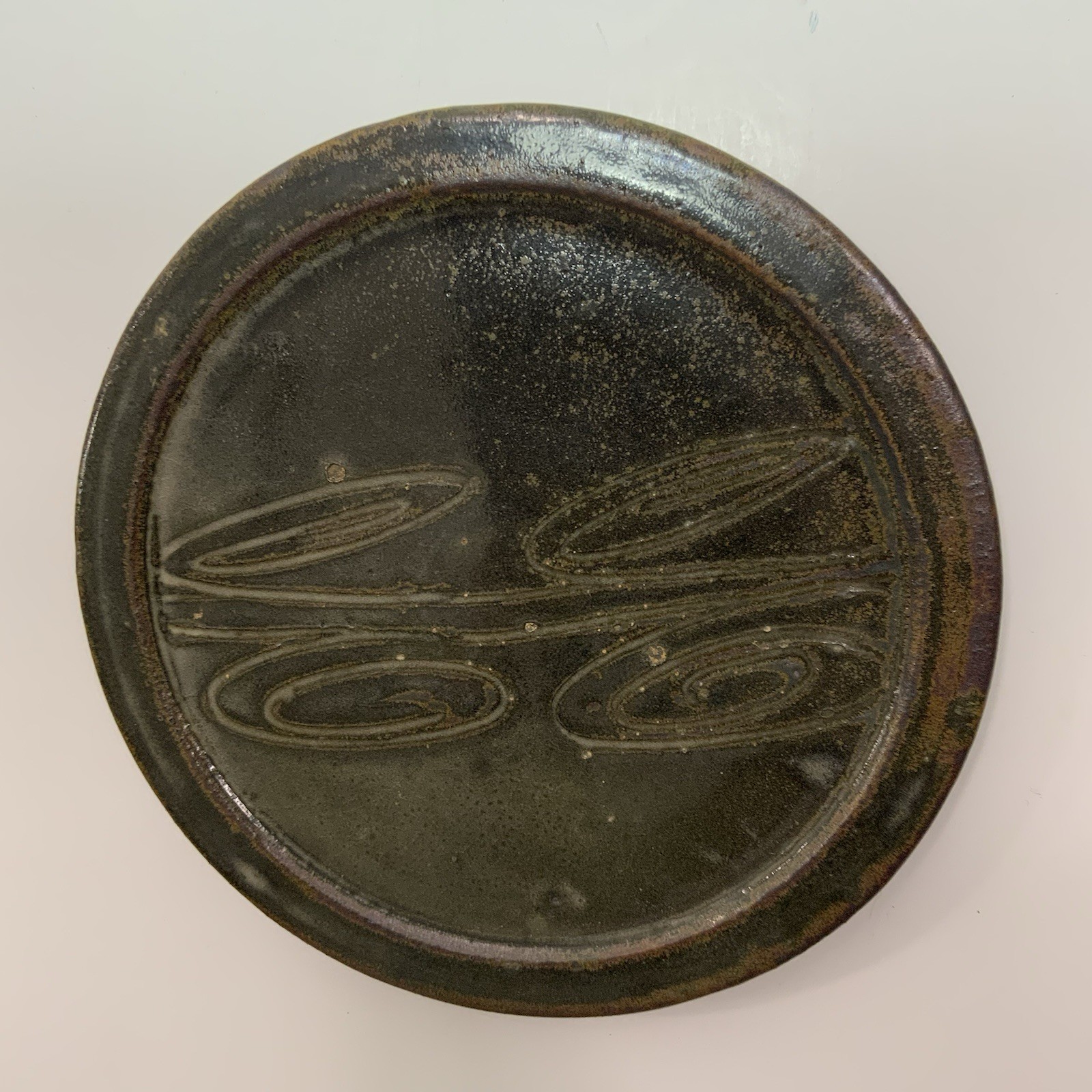 3 Vintage Abuja School Earthenware plate,Nigeria Africa late 20th century 9.5in