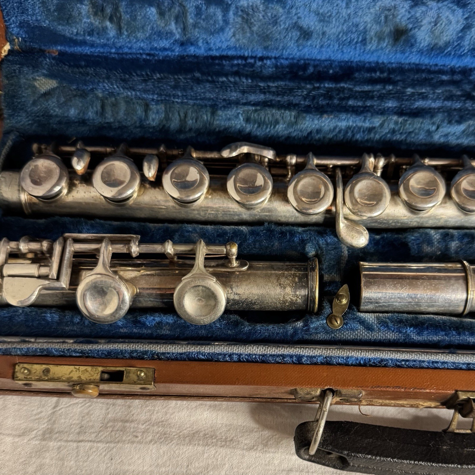 Vintage Alexandre Paris Flute With Case Italy Silver Plated 1713 W/Cleaning Rod