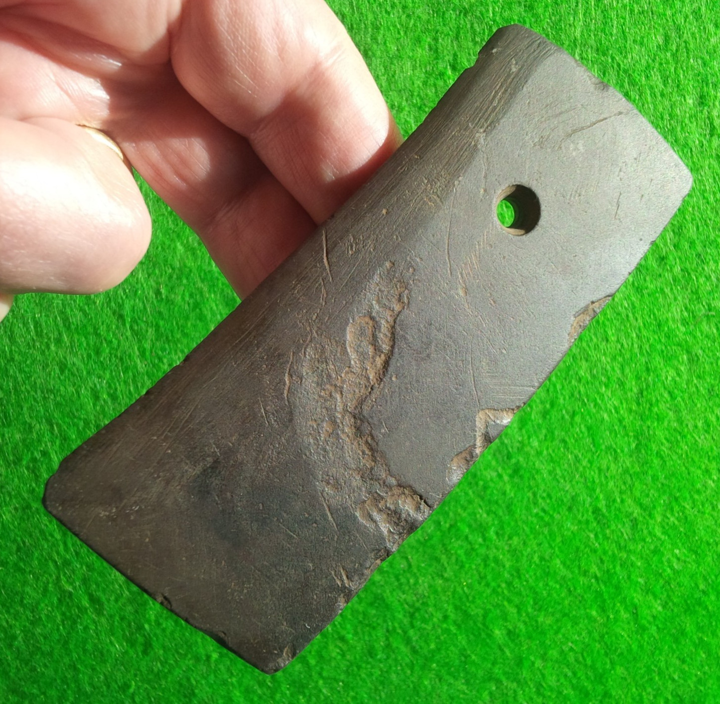 4-3/8" DRILLED SLATE PENDANT KENTUCKY ARROWHEAD AUTHENTIC INDIAN ARTIFACT GORGET