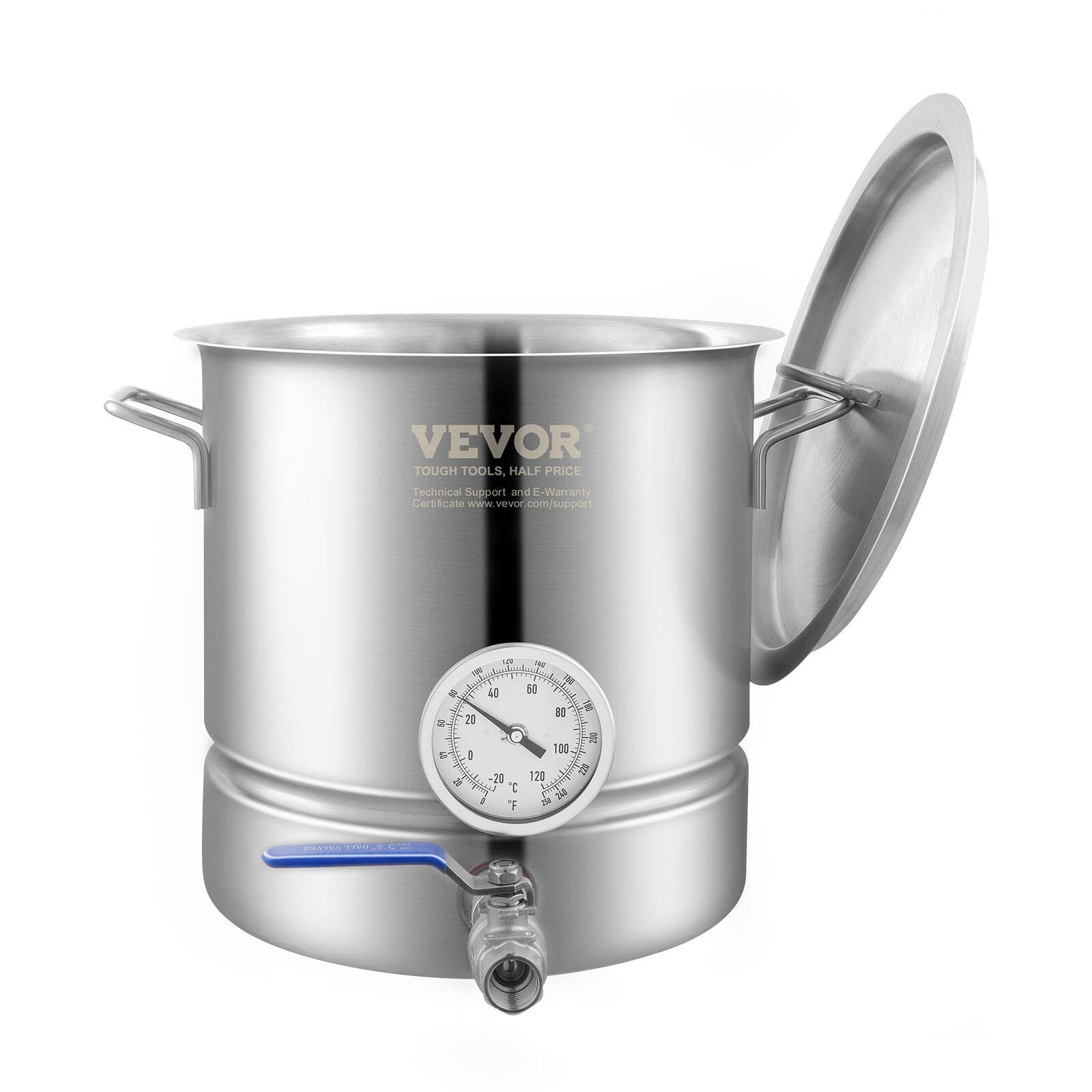 VEVOR Stainless Steel Home Brew Kettle Set 5 Gal Beer Stock Pot with Accessories