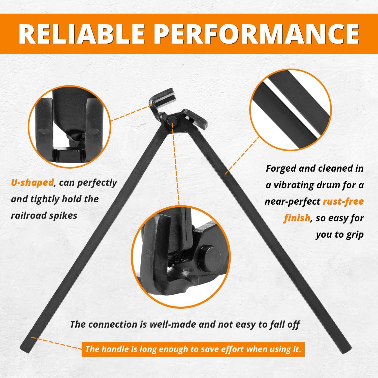 Blacksmith Railroad Spike Tongs for Holding Railroad Spikes RR Spike Head Tongs