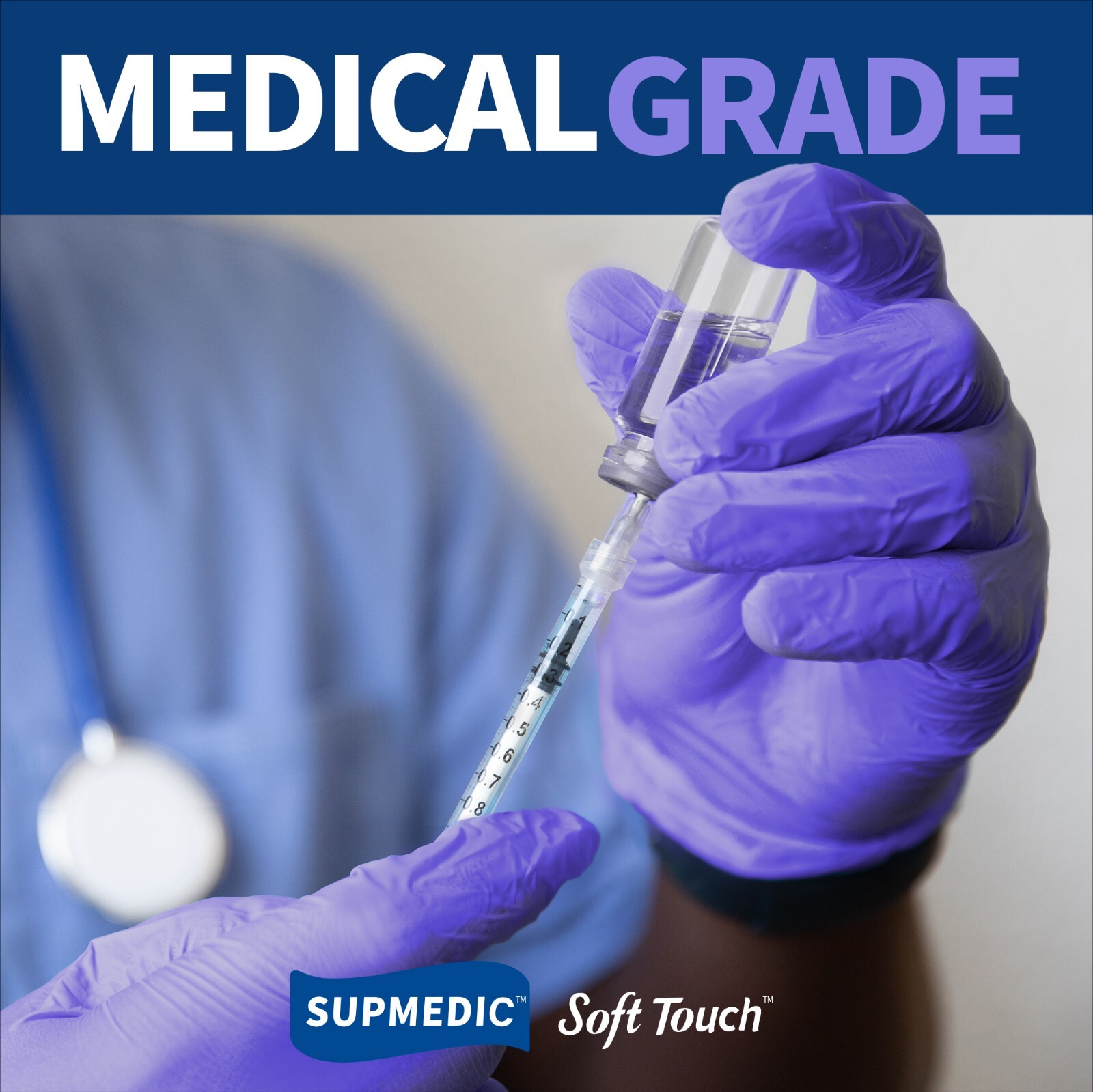 Medical Nitrile Exam Gloves Powder-Free Food-Safe Disposable Glove Purple 100PCs