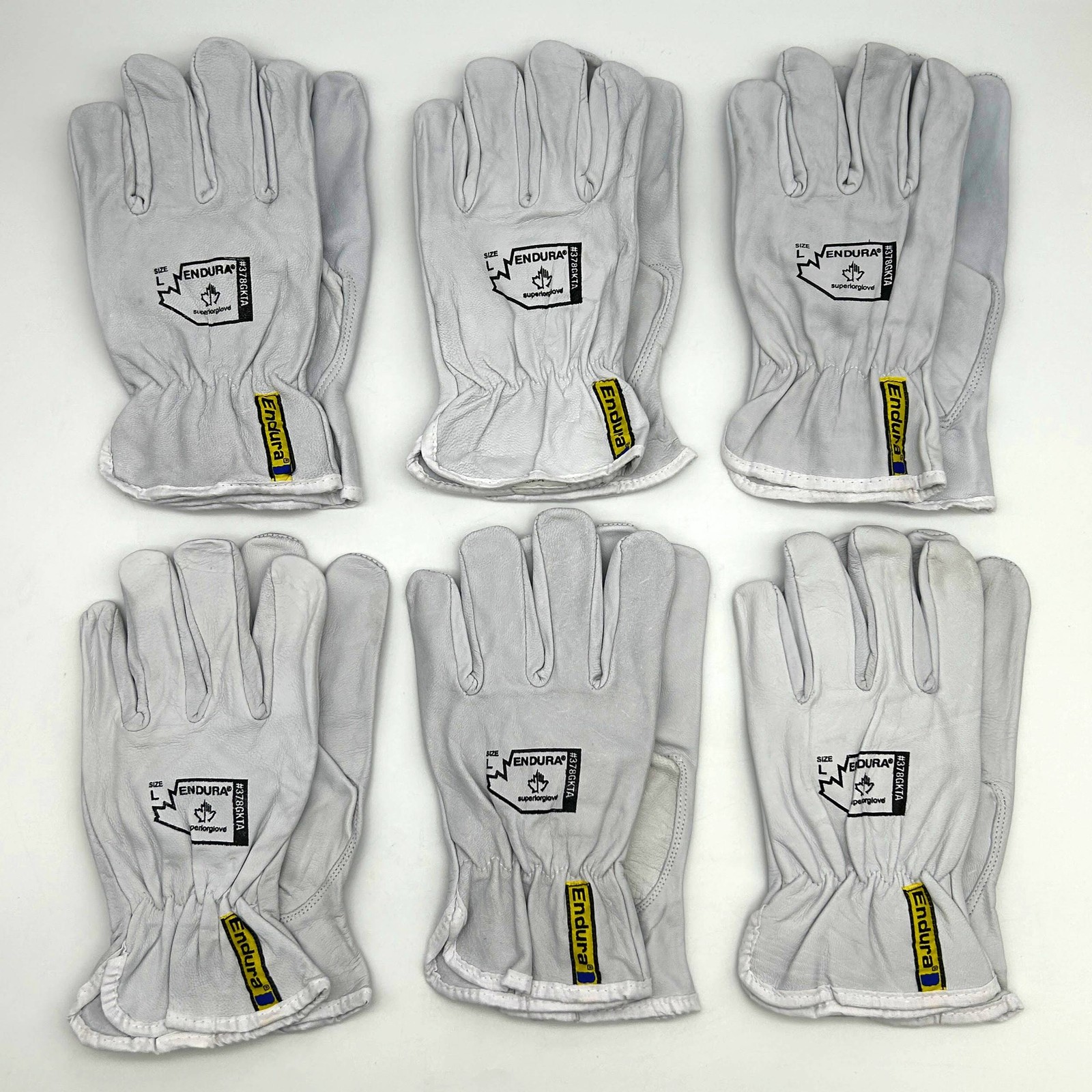 Superior Endura 378GKTA Leather Drivers Gloves Size Large Goatskin 6 Pairs