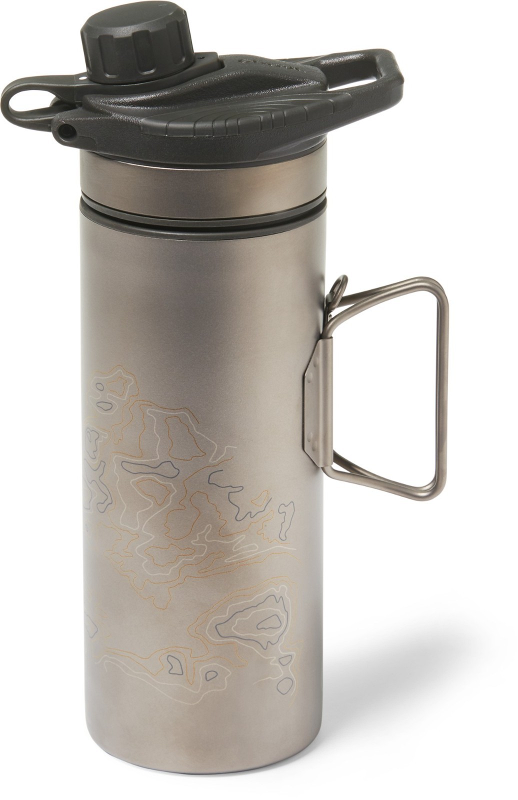 Grayl GeoPress Ti Water Filter and Purifier Bottle, 24 fl. oz, Covert Black