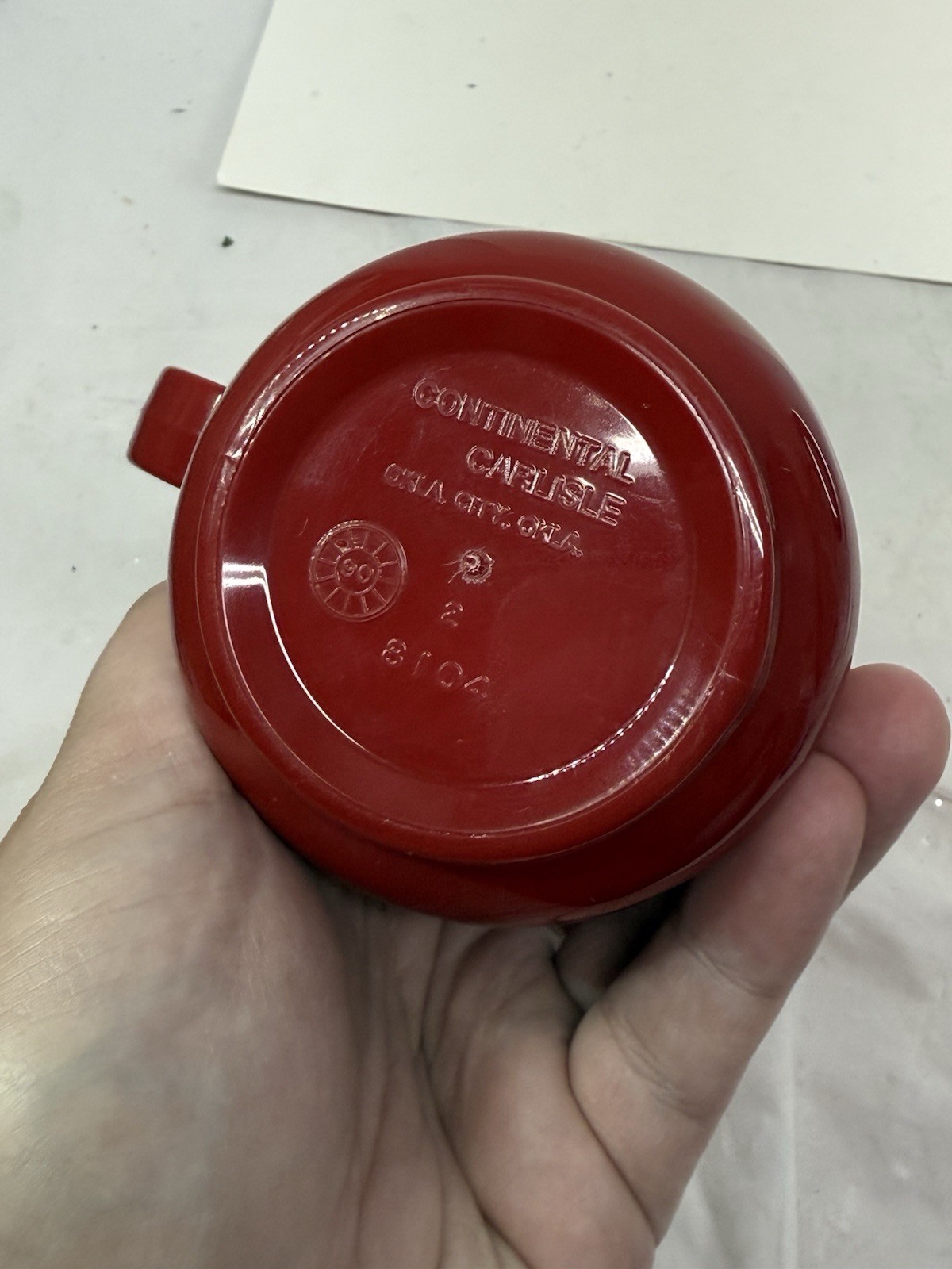 Vintage Folgers Office Coffee Mug Cup Continental Carlisle Red Plastic VHTF 8oz