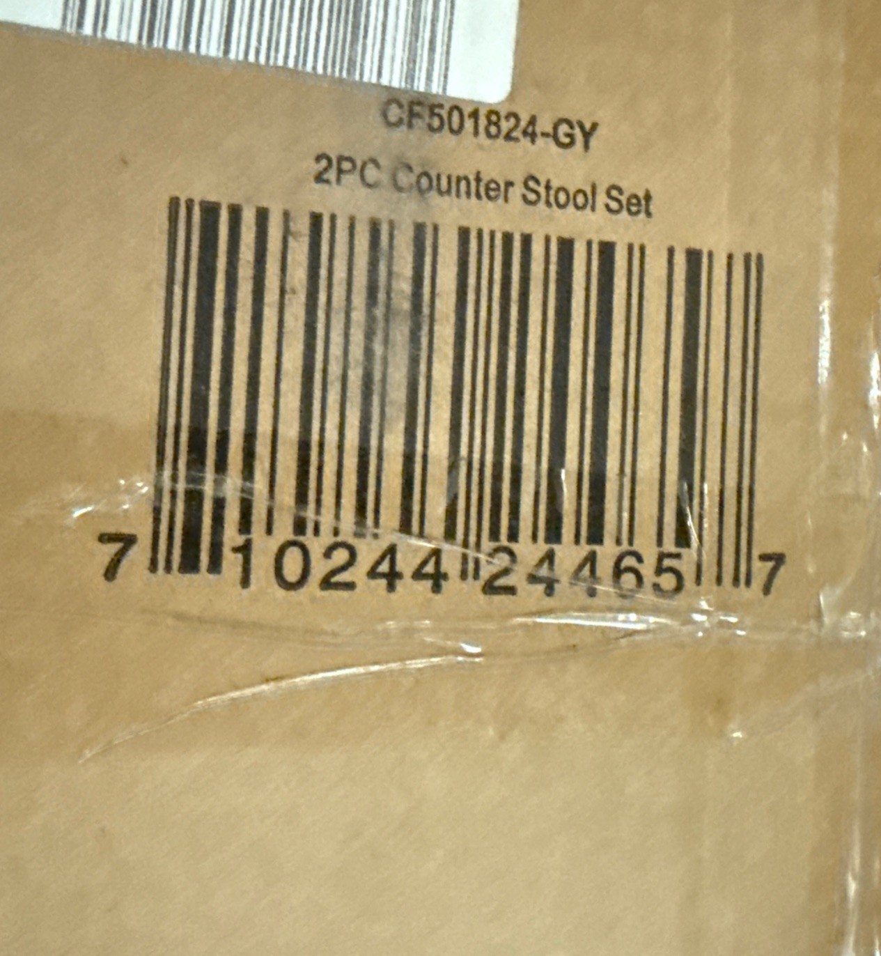 Crosley Set of 2 Beckett Counter Height Barstools Gray: Upholstered Velvet, 24"