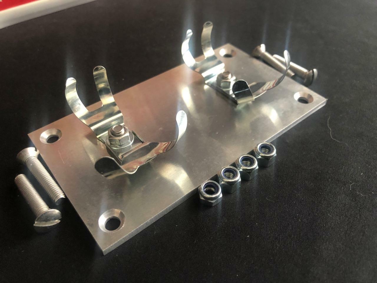 RALLY STOPWATCH CLIPS PERIOD HISTORIC CAR DASHBOARD DOUBLE TIMER MOUNTING PANEL