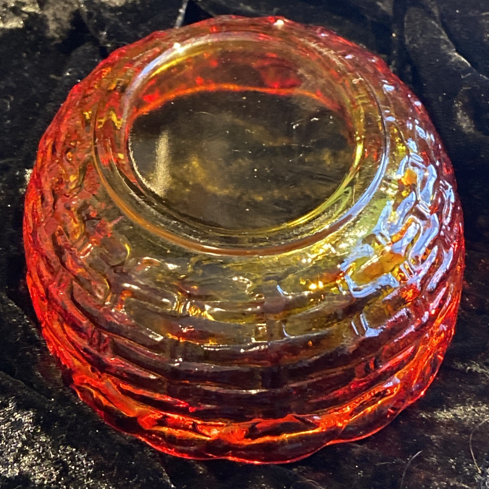 Rare Vintage 6 Inch LE Smith Flame Glass Red Amberina Hen On Nest 2chicks