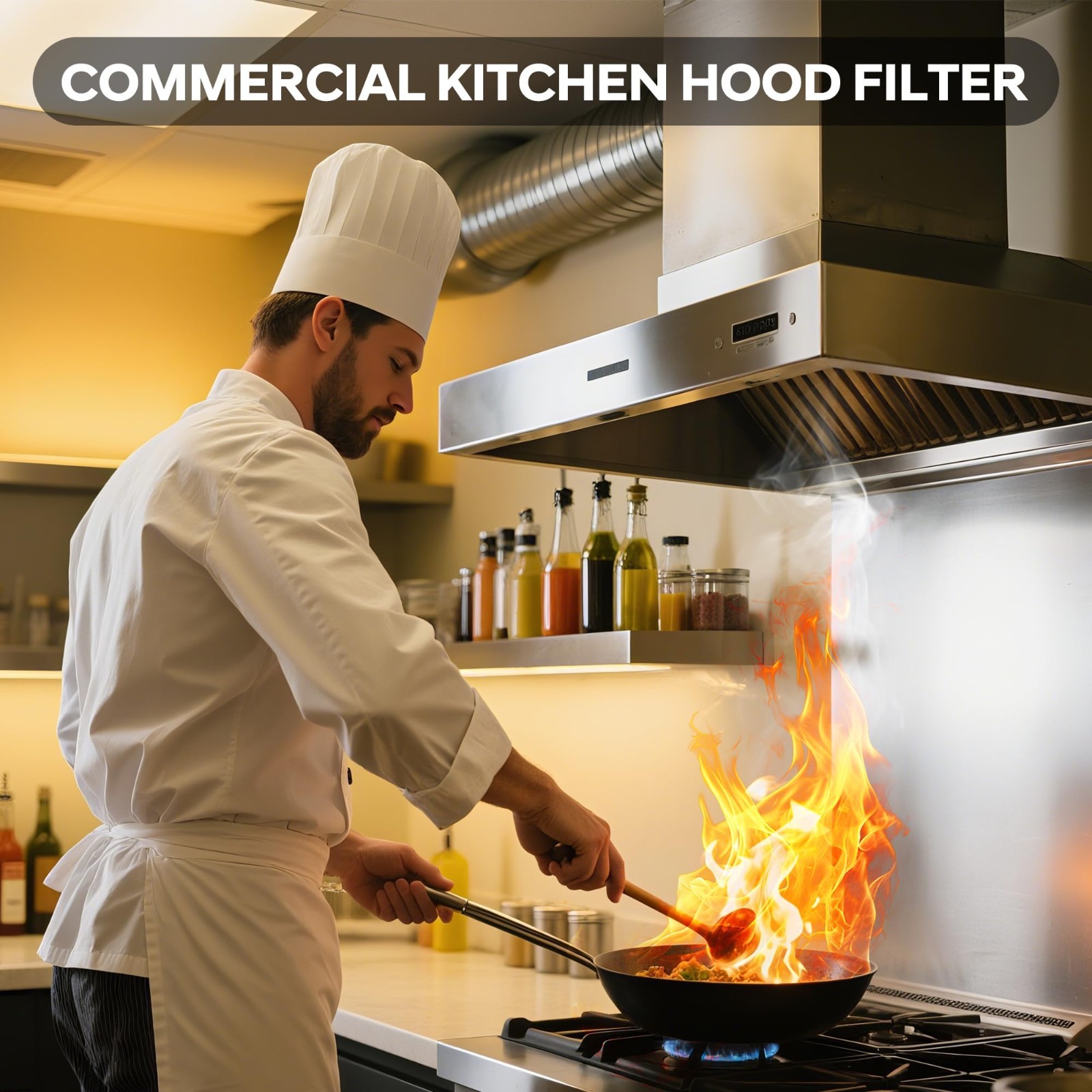 5x Hood Filters 19.5 x 15.5In Commercial Kitchen Range Hood Baffle Grease Filter