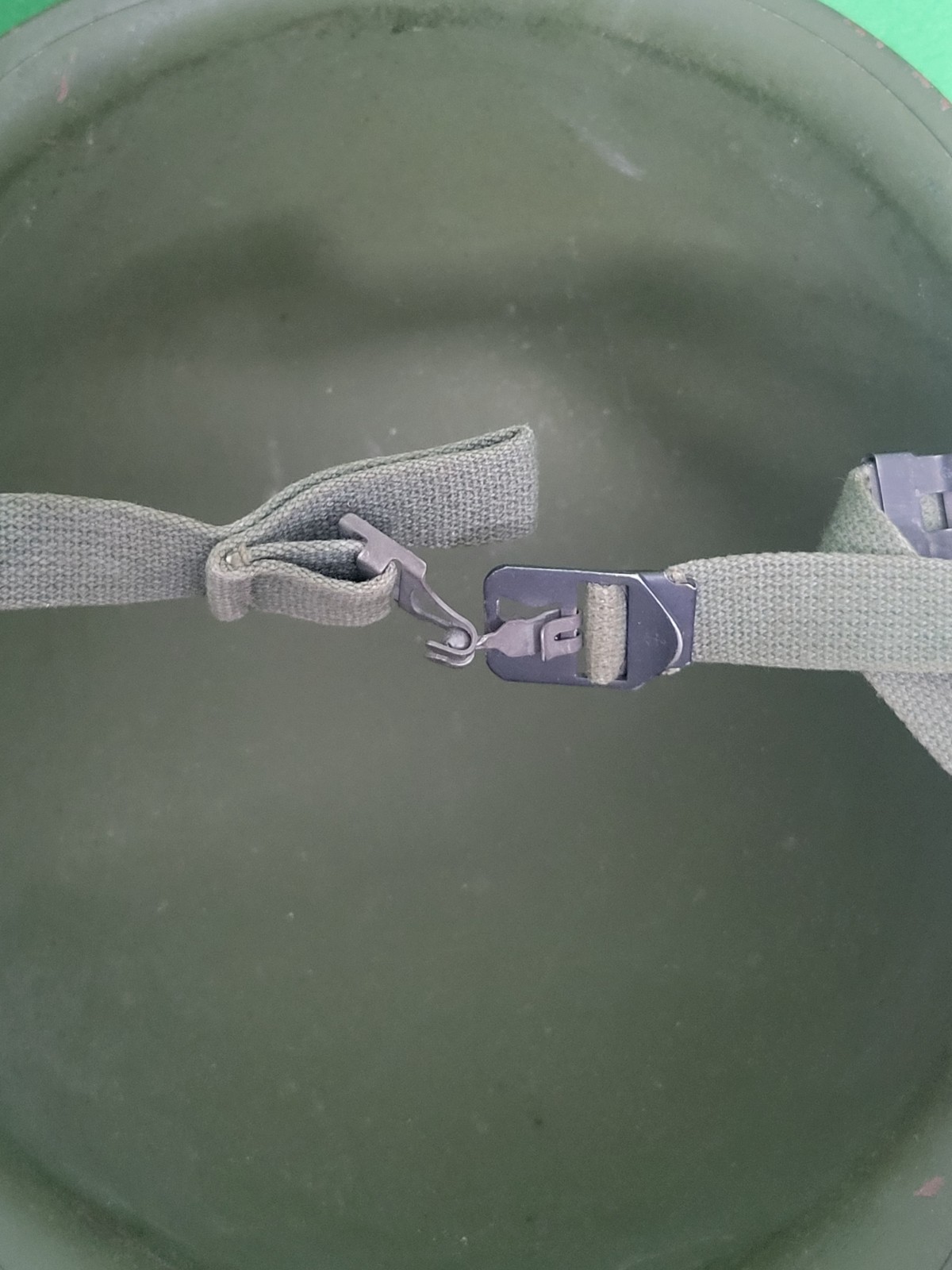 Genuine 1969-1971 Vietnam War Steel Pot with Chin Strap. Steel Pot Only-No Liner