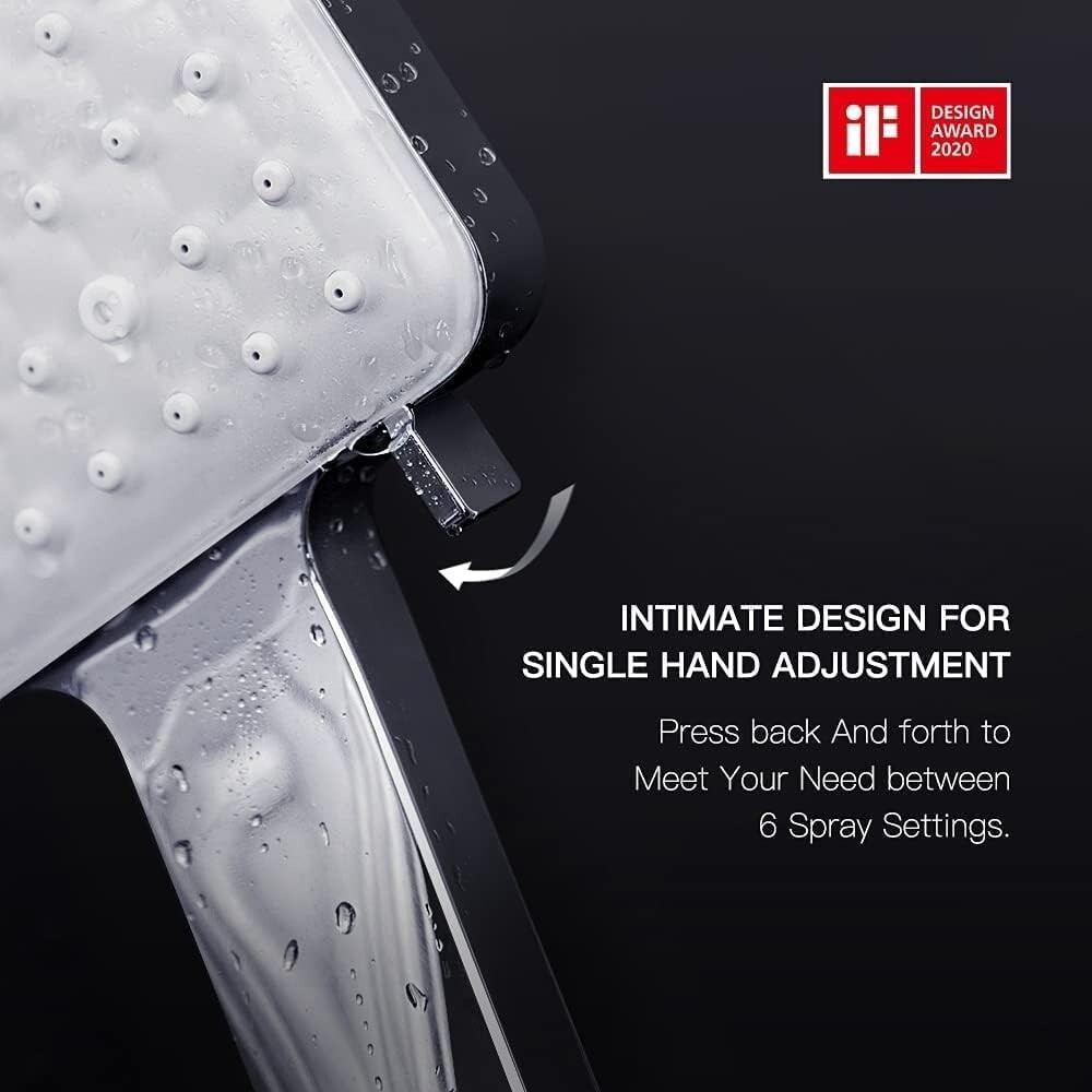 High Pressure Shower Head with Handheld, 6 Spray Modes/Settings Detachabl