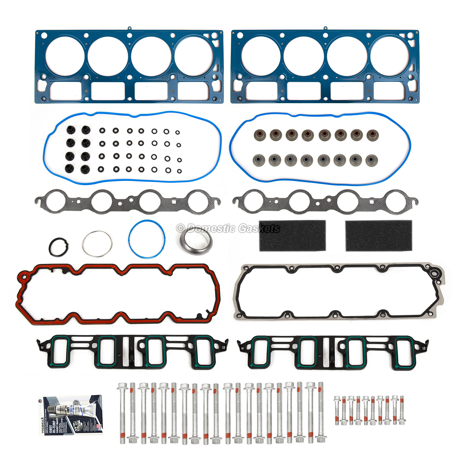 Head Gasket Set Head Bolts Fit 07-14 Cadillac GMC Sierra Chevrolet 6.0 6.2 VIN Y