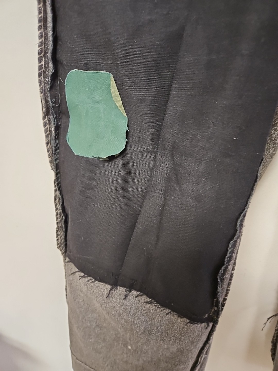 Vtg 40s 50s Sanforized Cotton Trousers Pants Button Fly Distress Repair 29x28