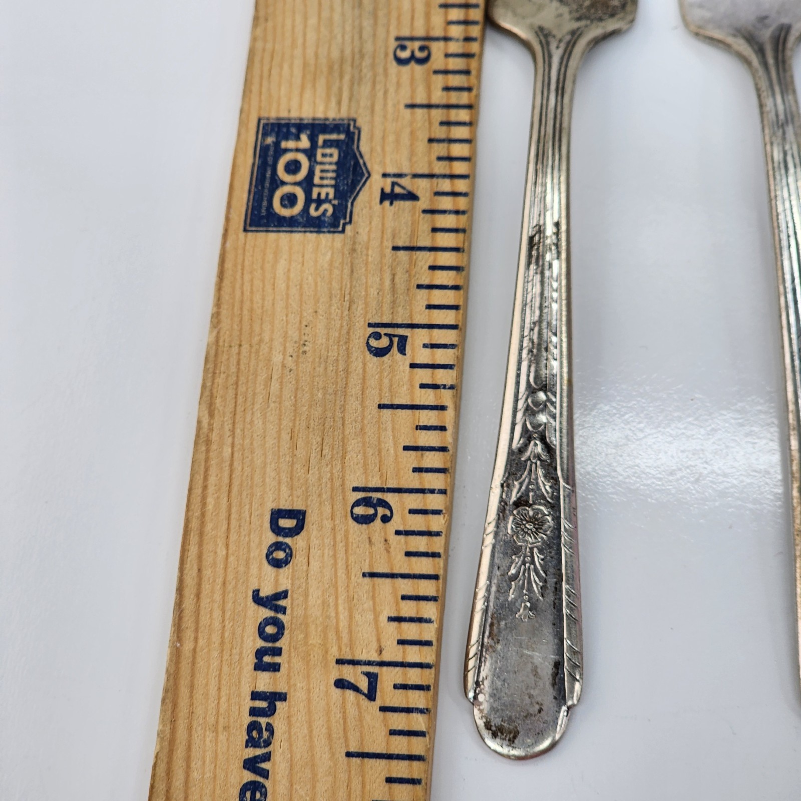 2 Vintage Crosby 1935 Silverplate Forks 7" Floral Rose Pattern Crafting