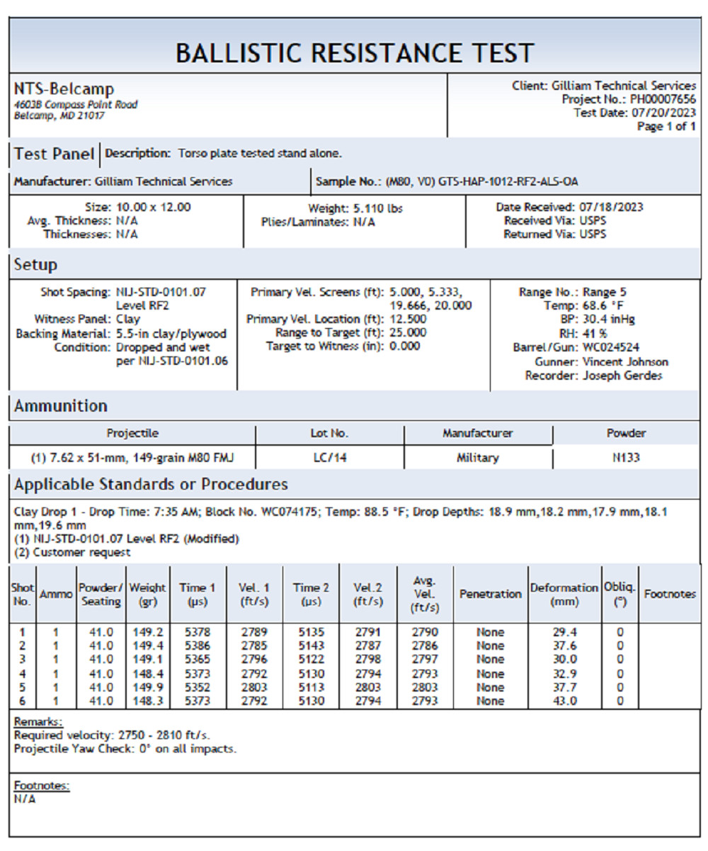 GTS OA+, Level 3+ 10"X12" Ceramic Armor Plate (Lightweight) RF2 Tested + M855A1