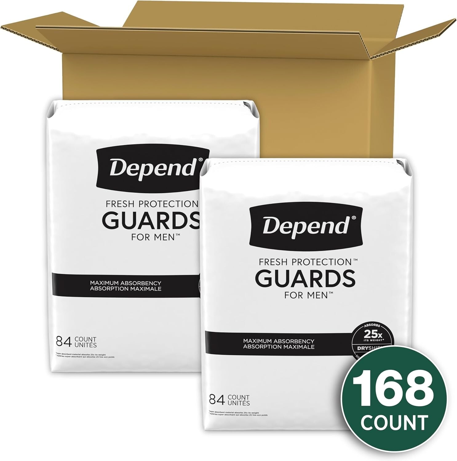 Depend Incontinence Guards/Incontinence Pads fr Men/Bladder Control Pads Maximum