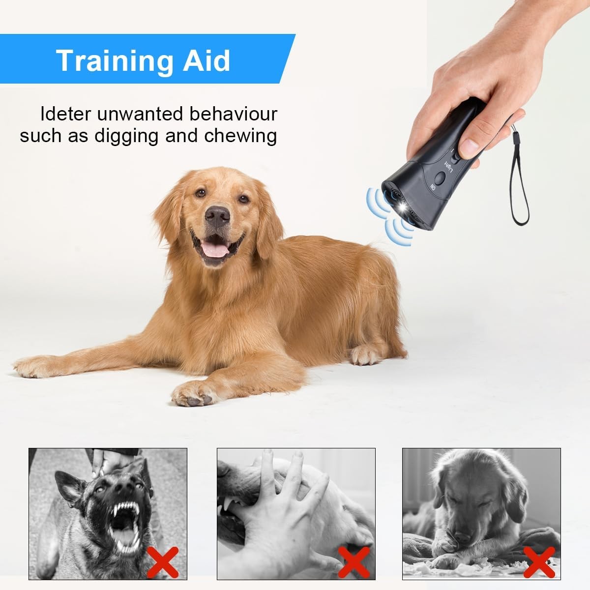 Ultrasonic Anti Dog Barking Device Pet Trainer LED Light Gentle Chaser Style Lot