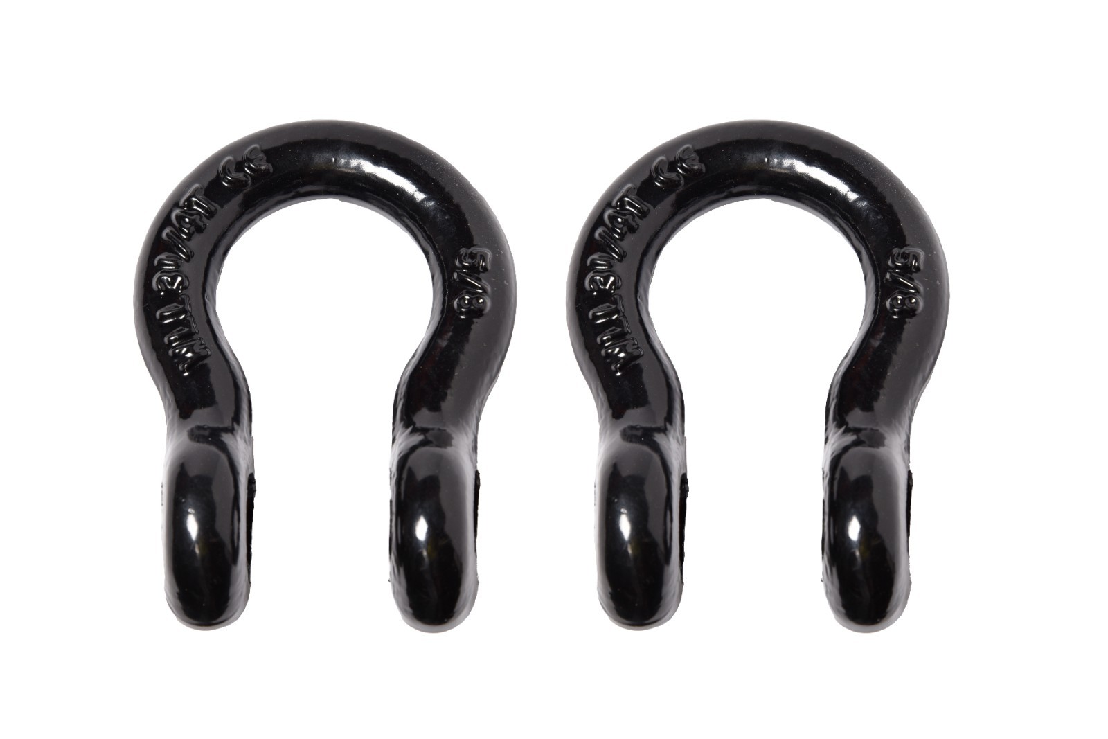 2 Pack 5/8" Black Bow Shackle D-Ring +3/4" Clevis Screw Pin WLL 7000lbs 3.25 TON