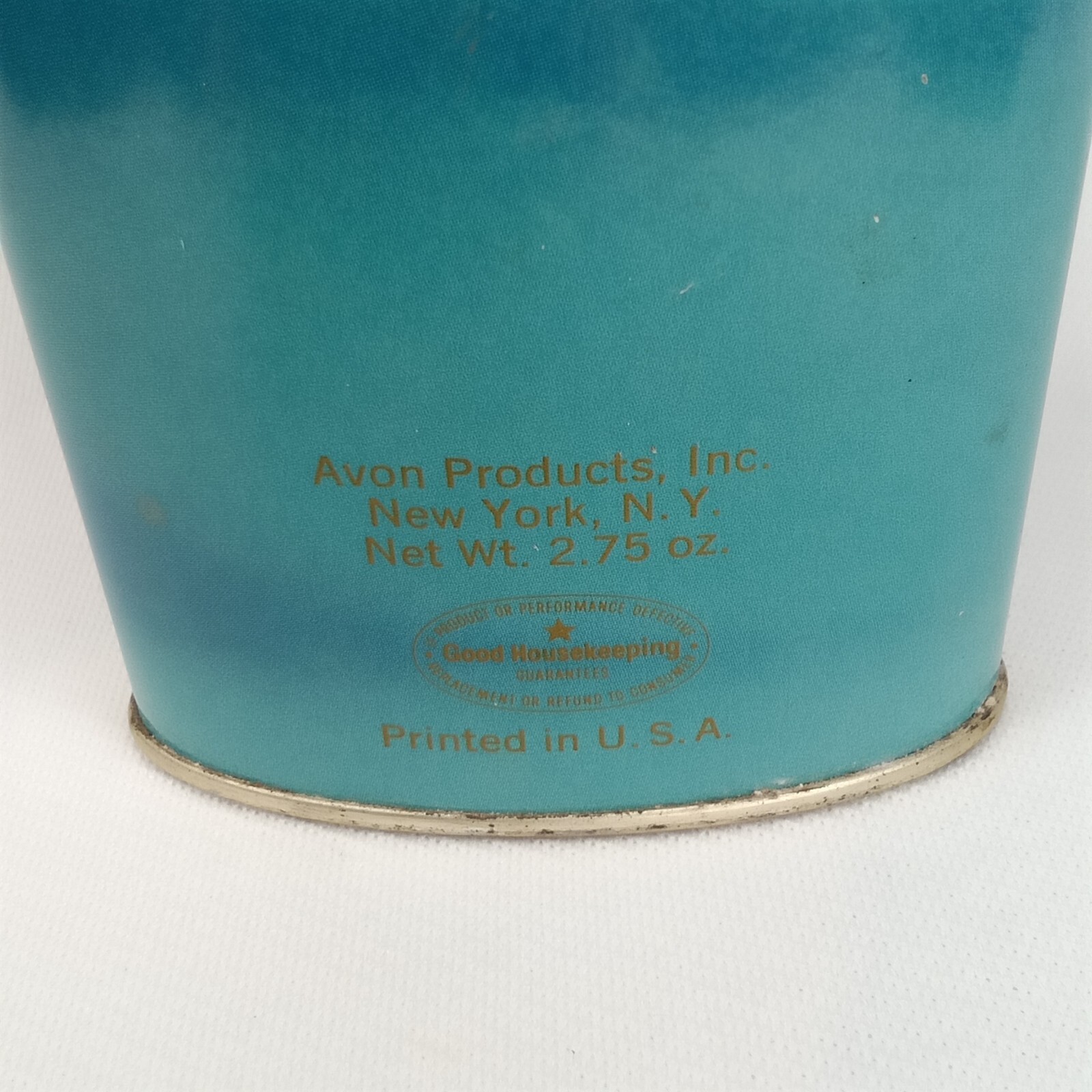 Vintage 1960s Avon Rapture Perfumed Talc Talcum Powder Original Blue Metal Tin