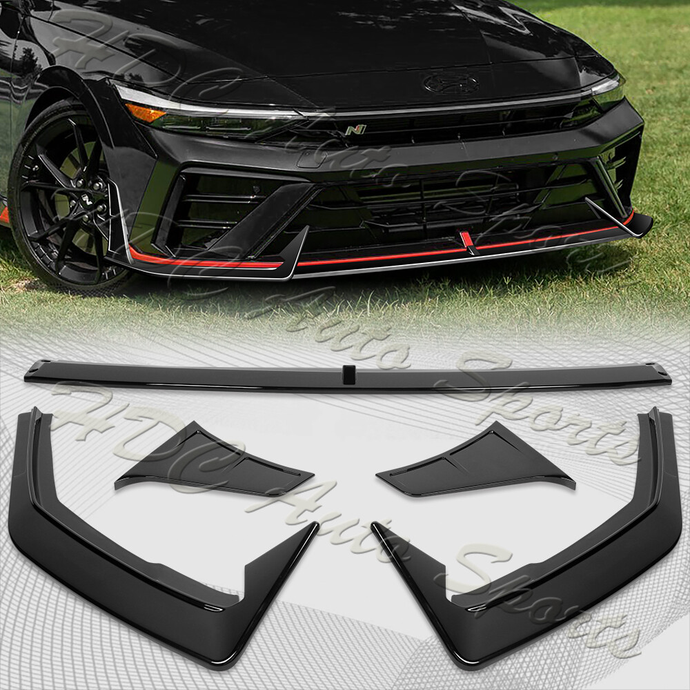 For 2024-2025 Hyundai Elantra N-Line Painted Black Front Bumper Lip Spoiler