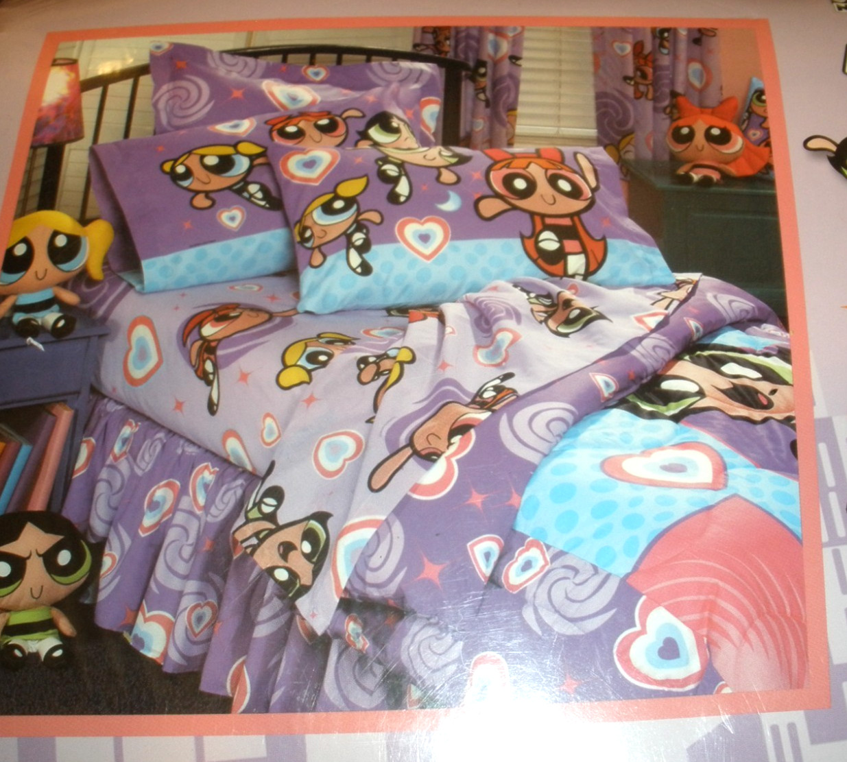 Power Puff Girls DOUBLE / FULL SET Sheet 4 Pc Dan River Vintage Y2K 2000 NEW