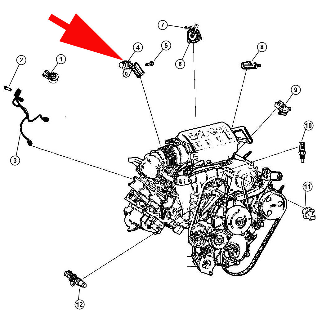 OEM Engine Crankshaft Position Sensor V6 3.6L 2011-2021 Chrysler Dodge Ram Jeep