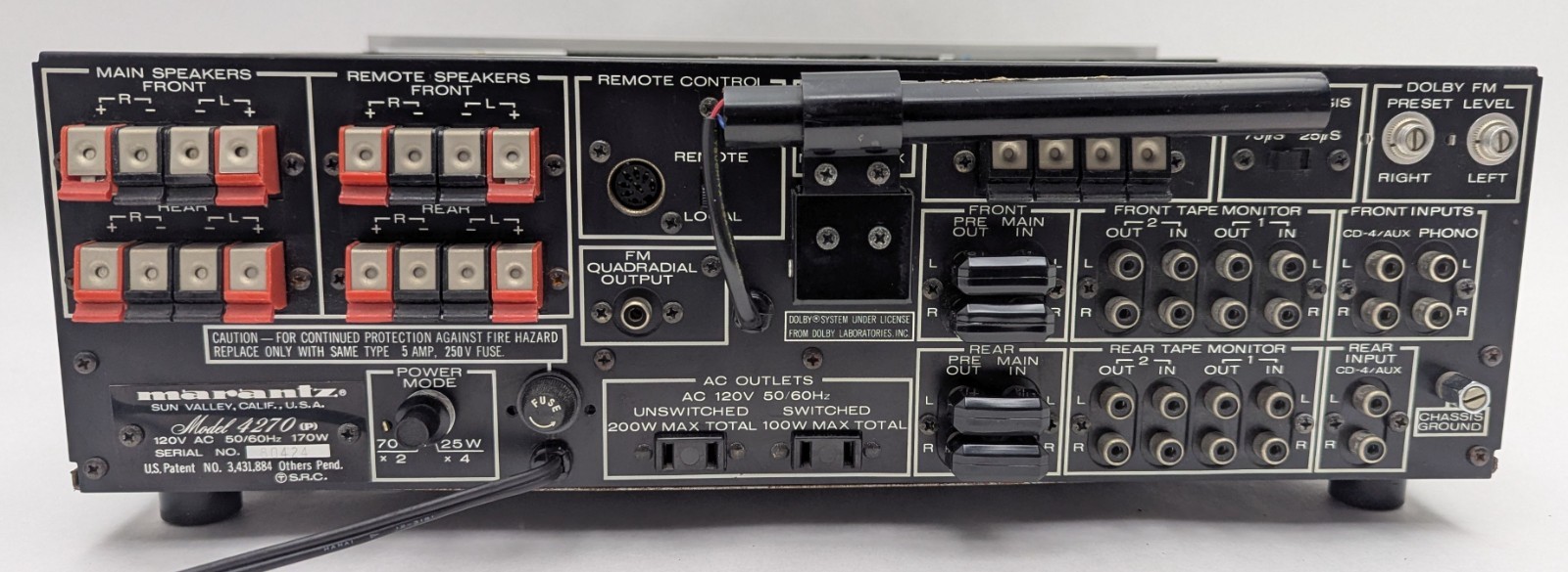 VTG Marantz 4270 Stereo 2+ Quadradial 4 Channel Receiver - Working *AS-IS READ*