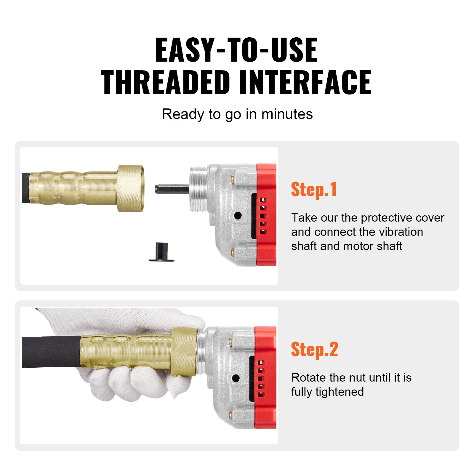VEVOR Handheld Electric Concrete Vibrator 800W 6.6 feet Shaft Air Bubble Remover