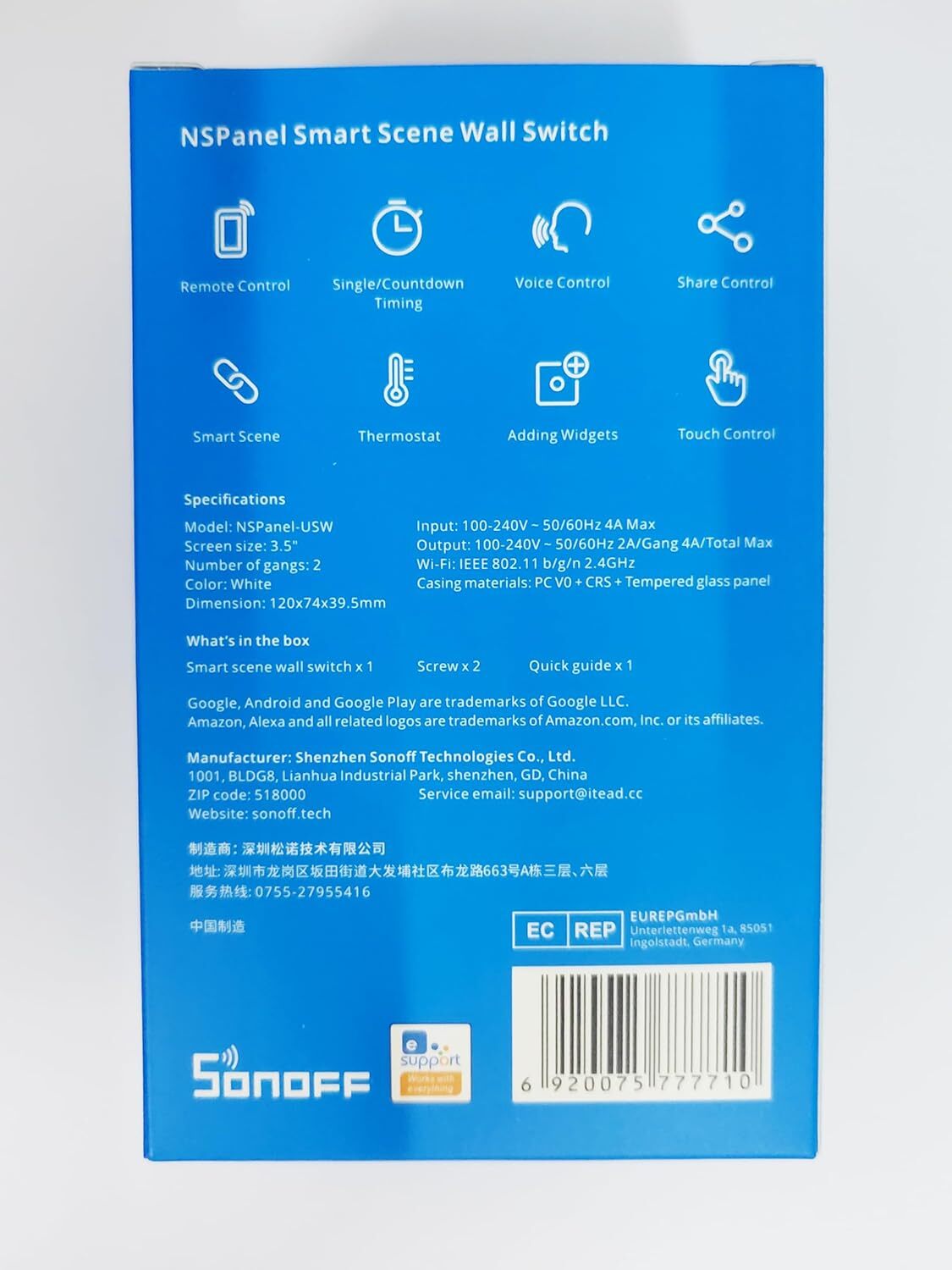 SONOFF WiFi Smart Scene Wall Light Switch Touch Panel Smart Home Center Control