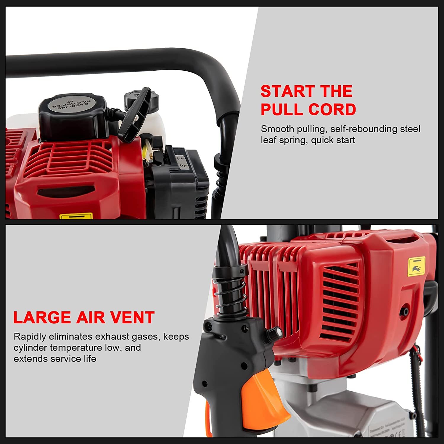 T-Post 2-Stroke 52cc Gas Power Fence Driver Engine Gasoline Air Cooling