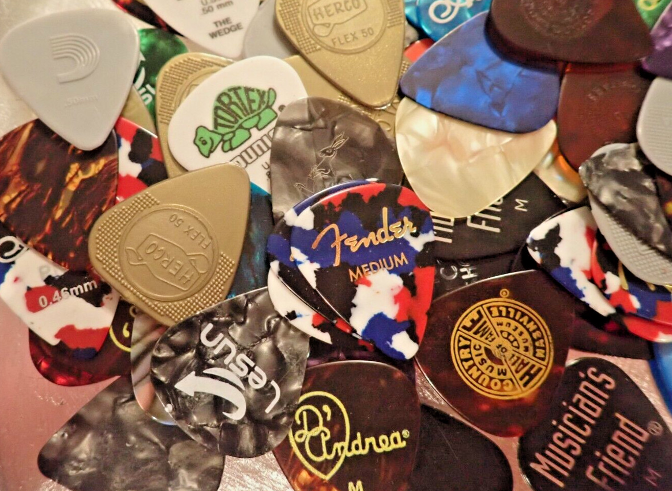 Guitar Picks Mixed Lot Name Brands - 6 Pc Variety Pack (Thin, Med, &Heavy)