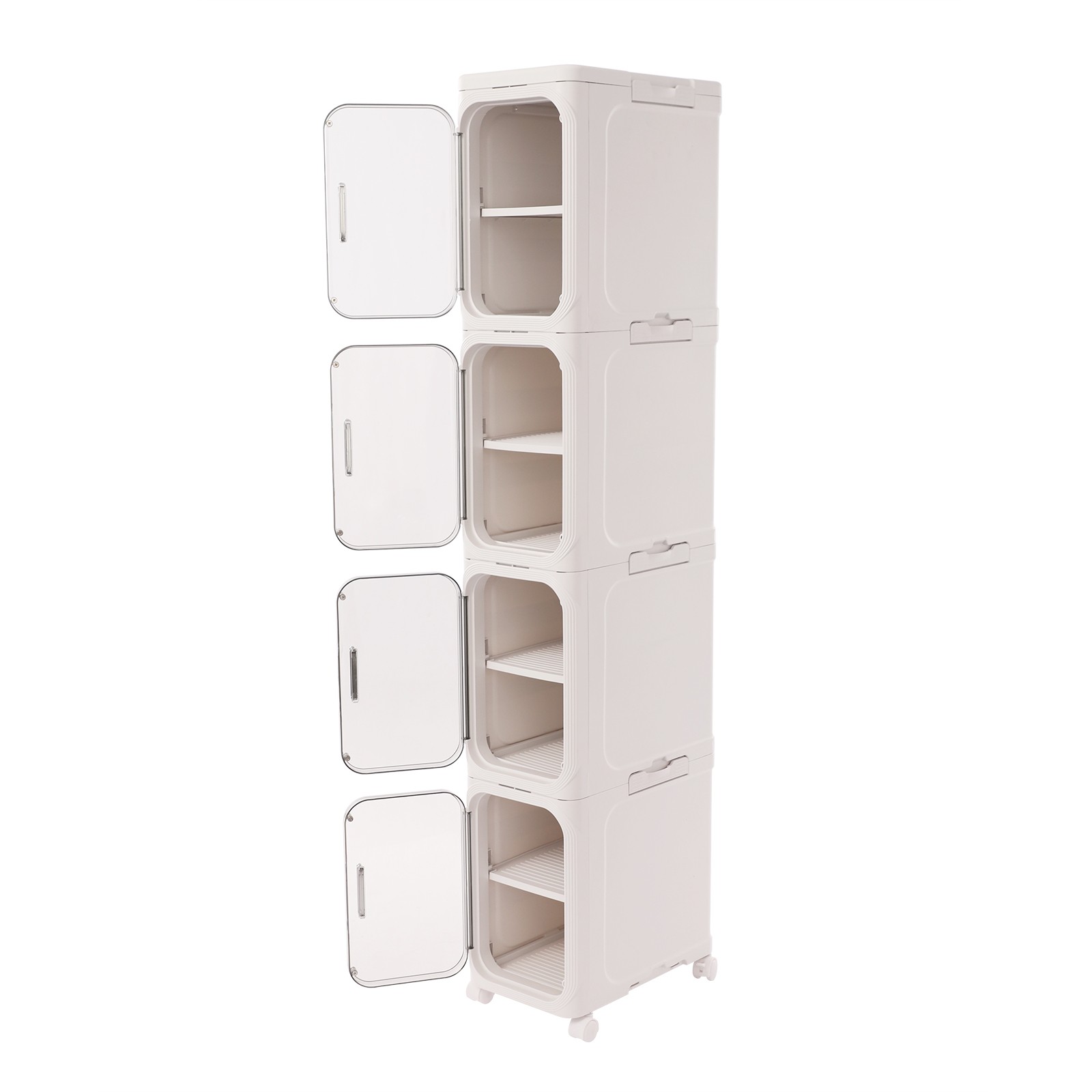 4-tier Slim Bathroom Storage Cabinet, Narrow Floor Standing Storage Cabinet