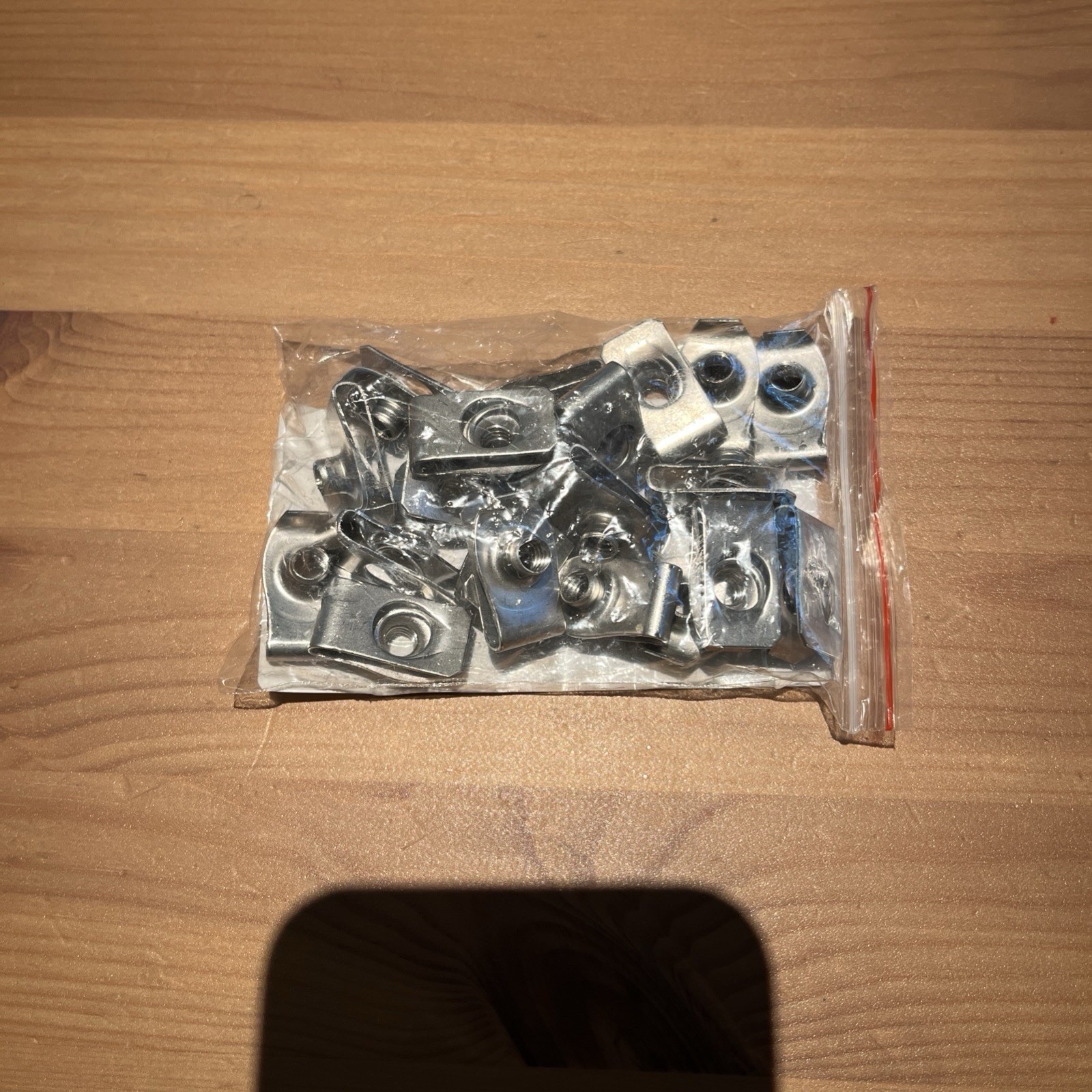 20 x 1/4"-20 Regular Extruded U-Nut, U-Style Clip-On Nuts, Stainless Steel 18-8