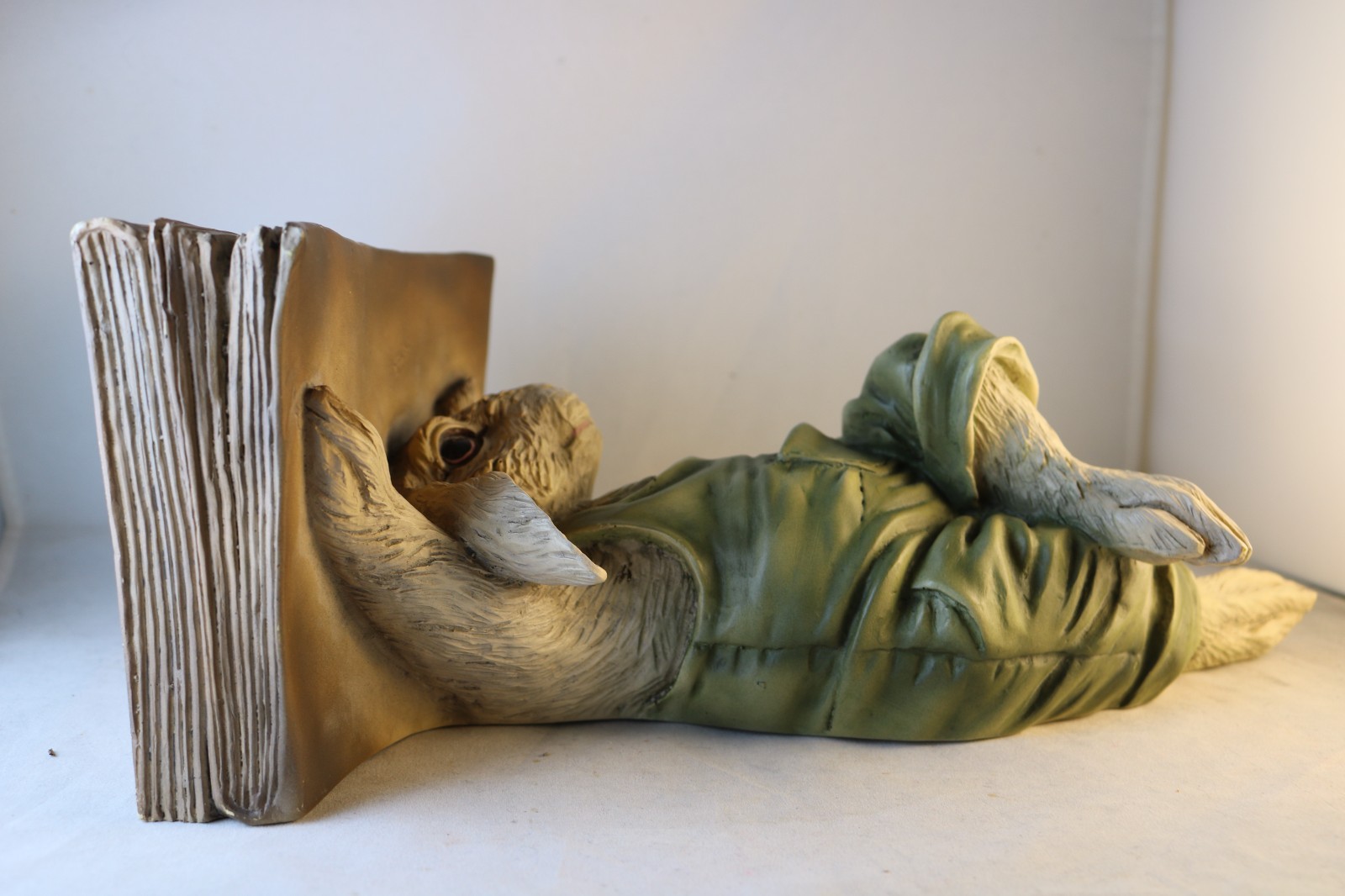 Vintage CHRISDON Rabbit Handstand on Books Figurine Whimsical Bunny Shelf Sitter