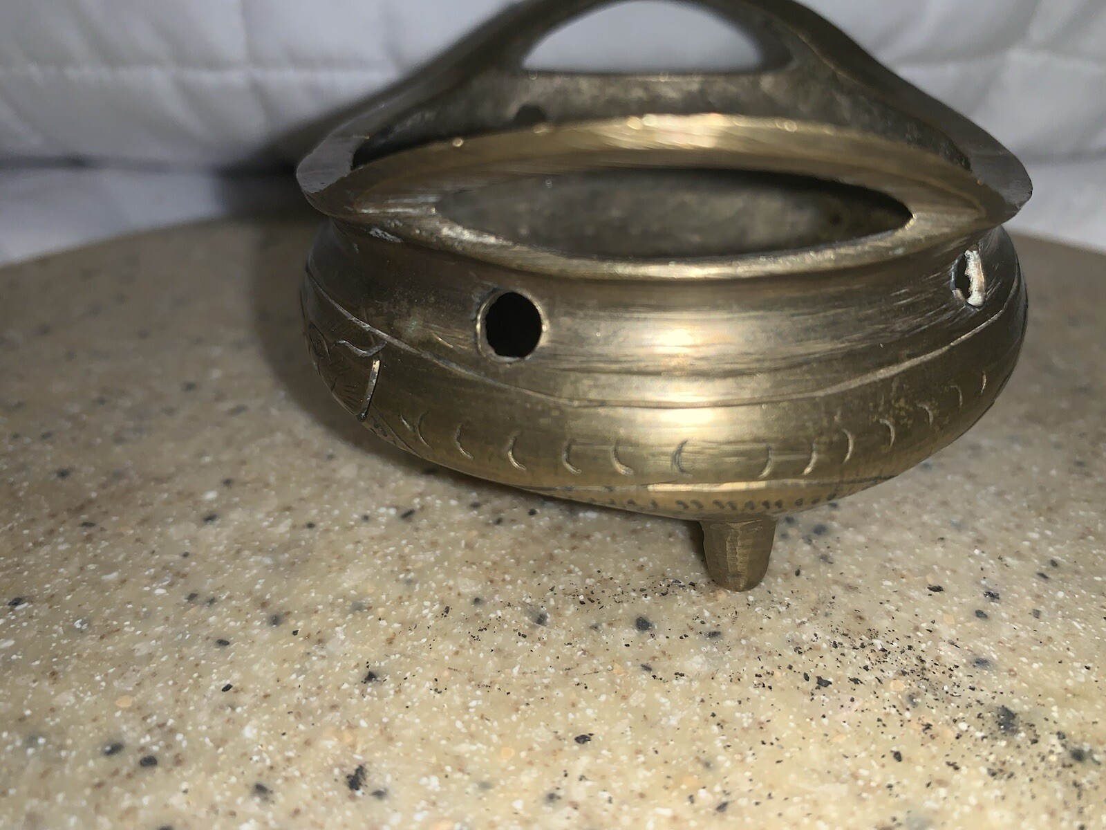 Vtg Chinese Small Brass Censer Tripod Incense Burner Xuande Reign 6 Hallmarks