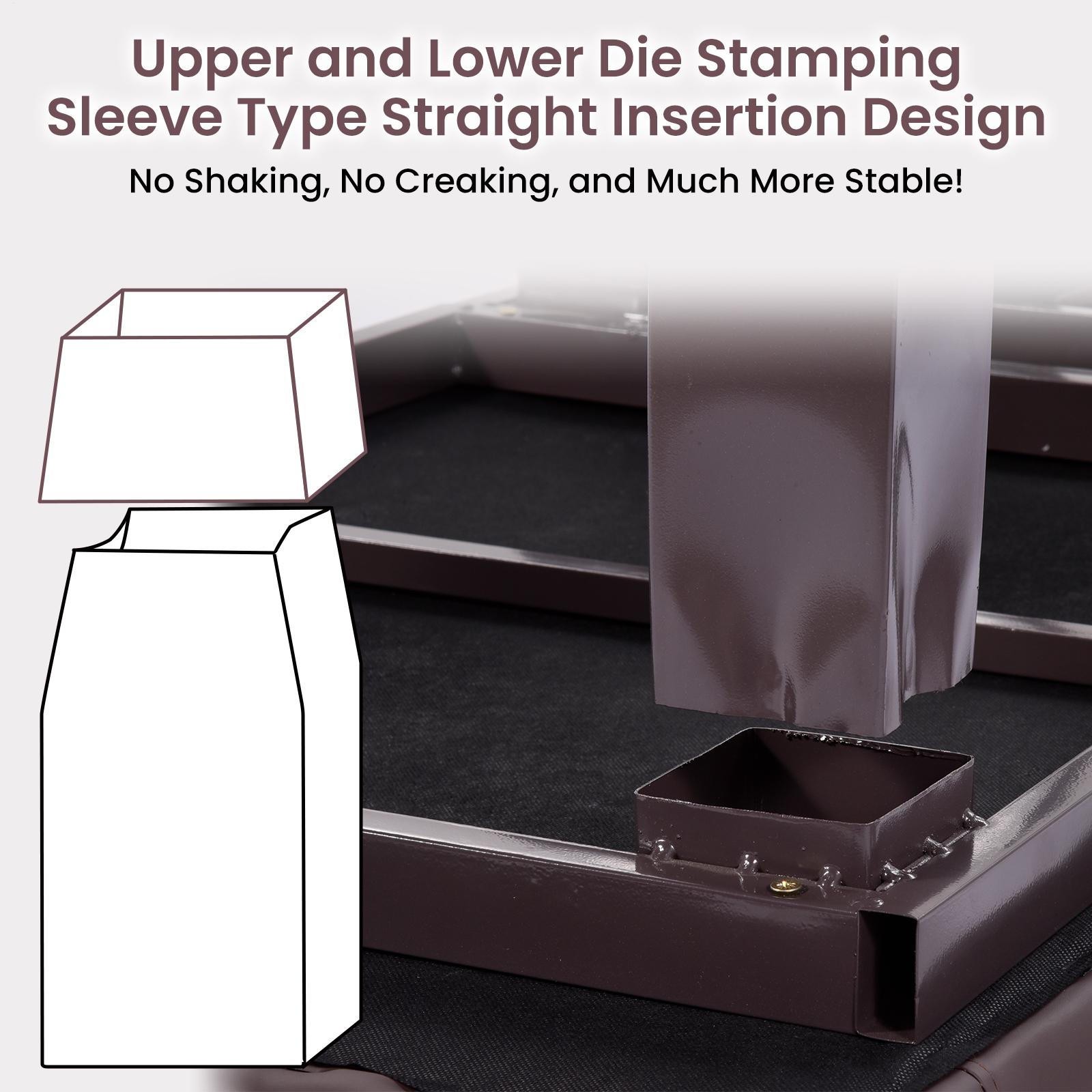 PU Leather Heavy Duty Professional Stationary Massage Bed -Brown