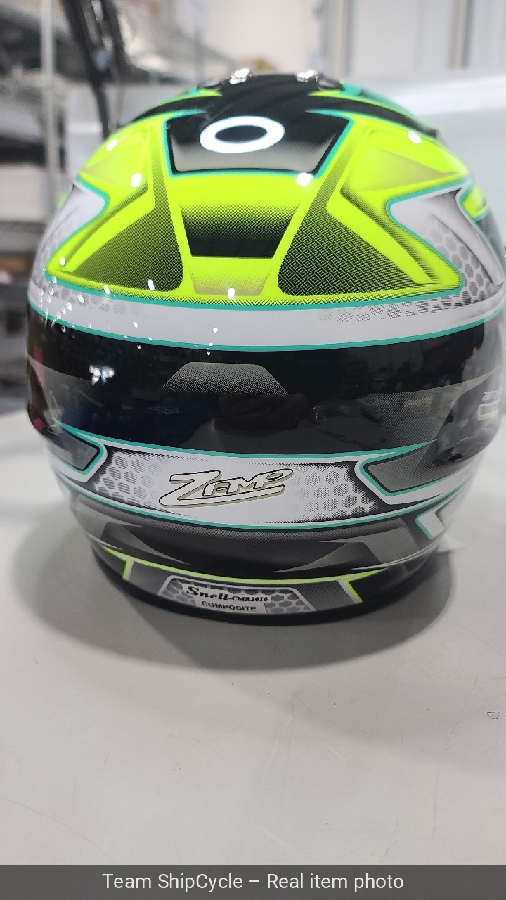 U26430 Zamp H753C3956 RZ42Y Youth Helmet 56cm GreenSilver Snell CMR2016 G2U